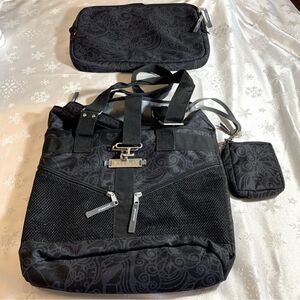 Lafuma Tablet Bag Set 3 Pc ‘Earth’ Tote & Padded Tablet Case & Coin Purse NWOT